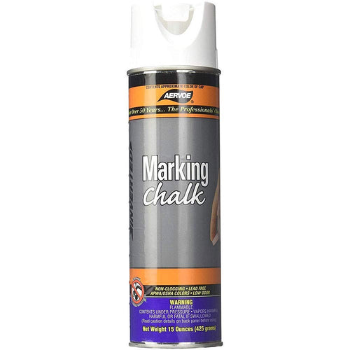 Aervoe (215) 15 oz White Non-Clogging Temporary Upside-Down Marking Spray Chalk