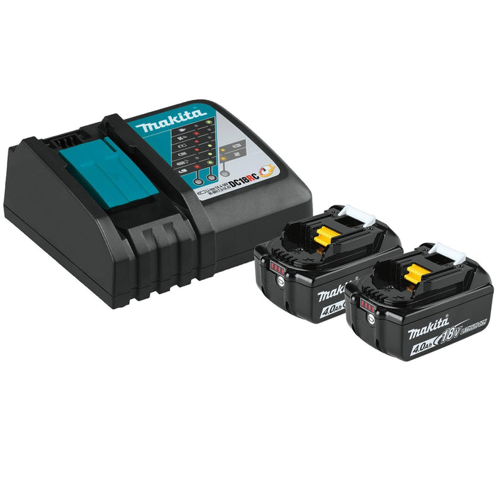 Makita BL1840BDC2X 18V LXT Lithium-Ion Battery and Rapid Optimum Charger Starter Pack (4.0Ah)