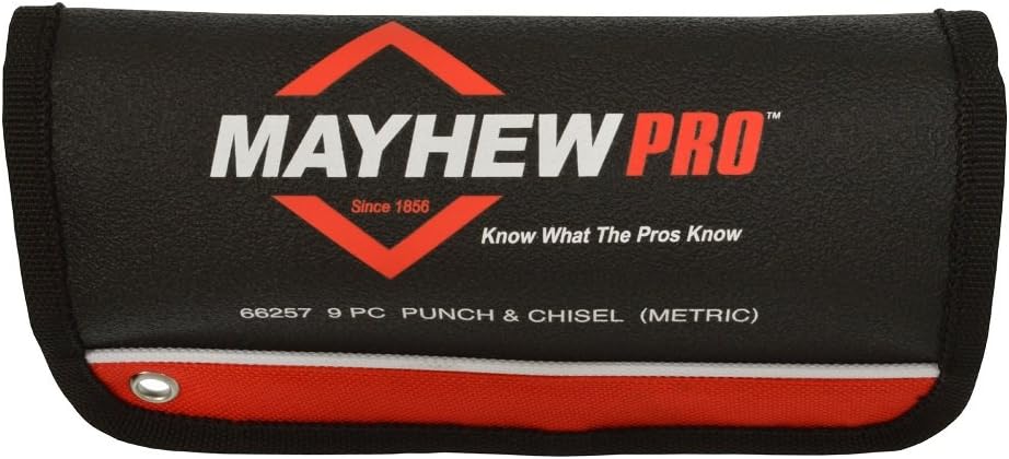 Mayhew Tools 66257 Punch and Chisel Set, Black Oxide Finish, 9-Piece Metric