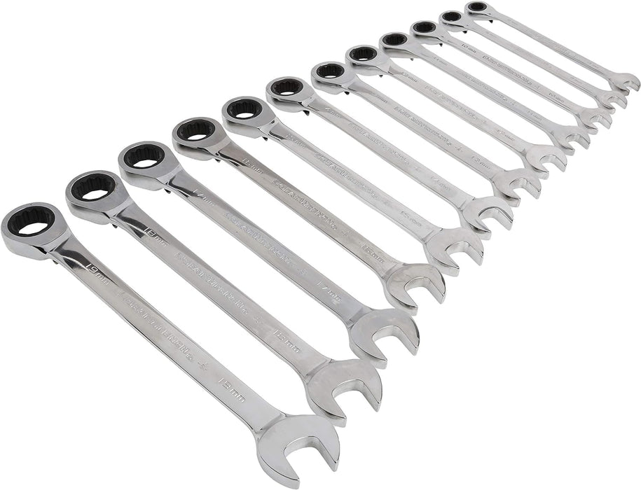 GEARWRENCH 9620N 12 Piece Reversible Ratcheting Combination Wrench Set, Metric, 12 Point