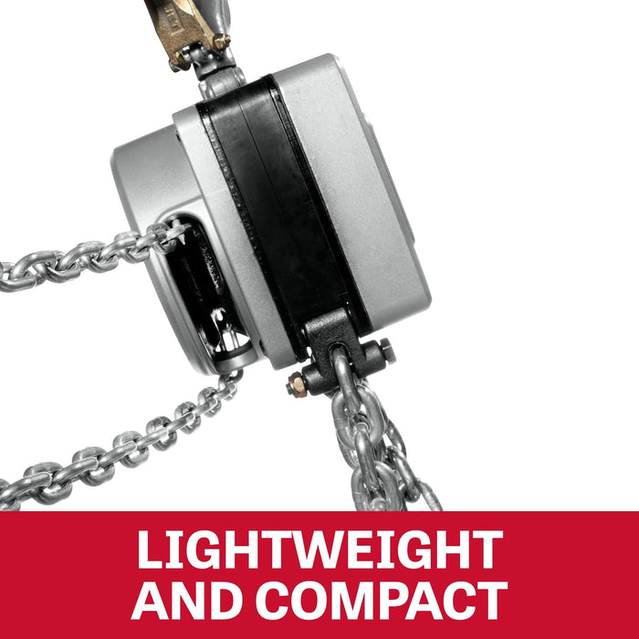 JET 1-Ton Aluminum Hand Chain Hoist, 20' Lift (AL100-100-20)