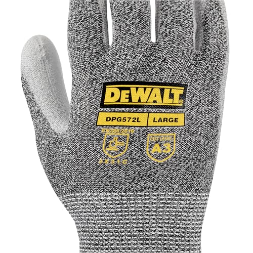 DEWALT DPG572 PU A3 Cut Resistant Glove for Outdoor Work, Construction and General Purpose - Size M