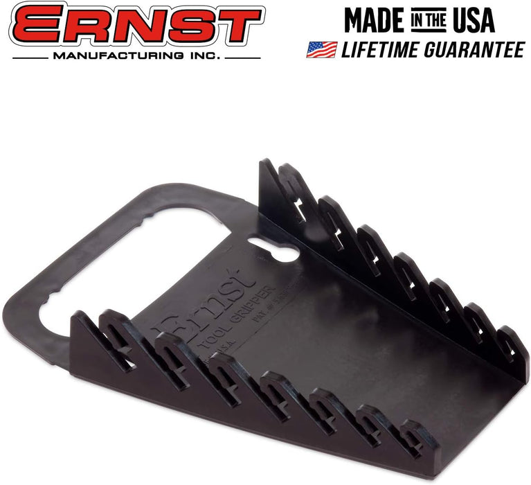 Ernst Manufacturing 5081 7-Wrench Gripper Portable Wrench Organization - Sturdy Flexible Design, Fits 1/4" to 5/8" & 6-12 mm, Black