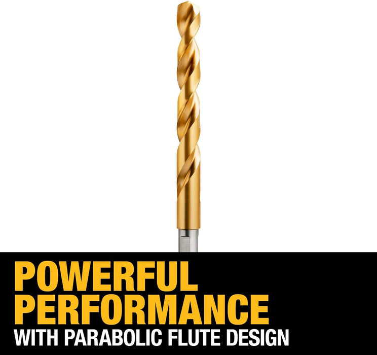 DEWALT DW1328 7/16-Inch Titanium Nitride 3/8-Inch Reduced Shank Split Point Twist Drill Bit, Gold
