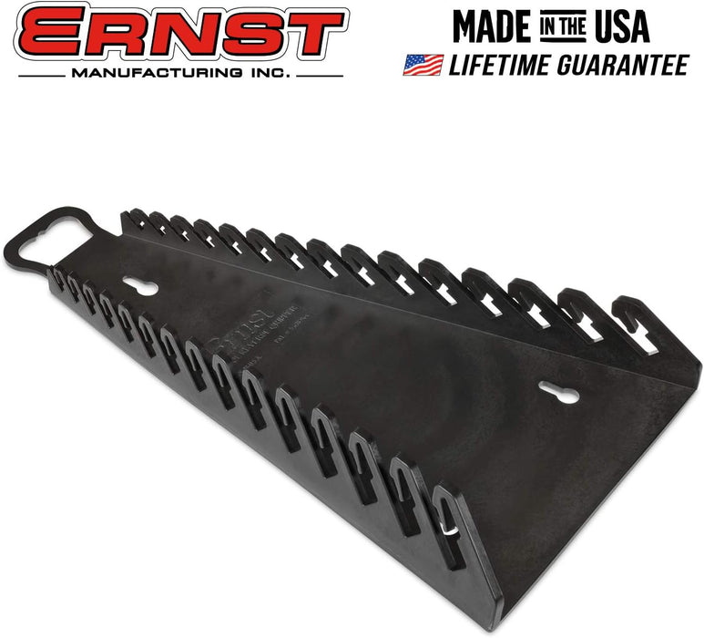 Ernst Manufacturing 5189 15-Wrench Reverse Gripper Portable Wrench Organization - Durable Flexible Grip, Fits 1/4" to 1 1/8" & 6-20 mm, Black