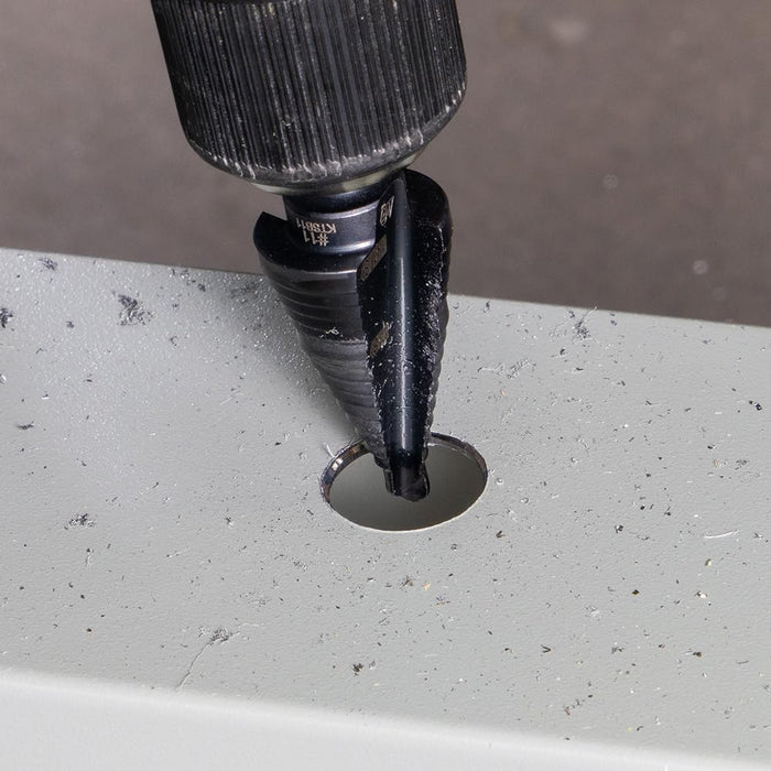 Klein Tools KTSB11 2-Step Drill Bit, 3/8-Inch Hex, Double Straight Flute, 7/8-Inch to 1-1/8-Inch