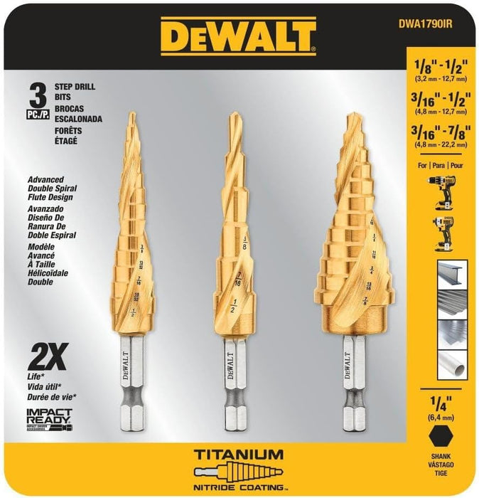 DEWALT Step Drill Bit Set, 3-Piece (DWA1790IR)