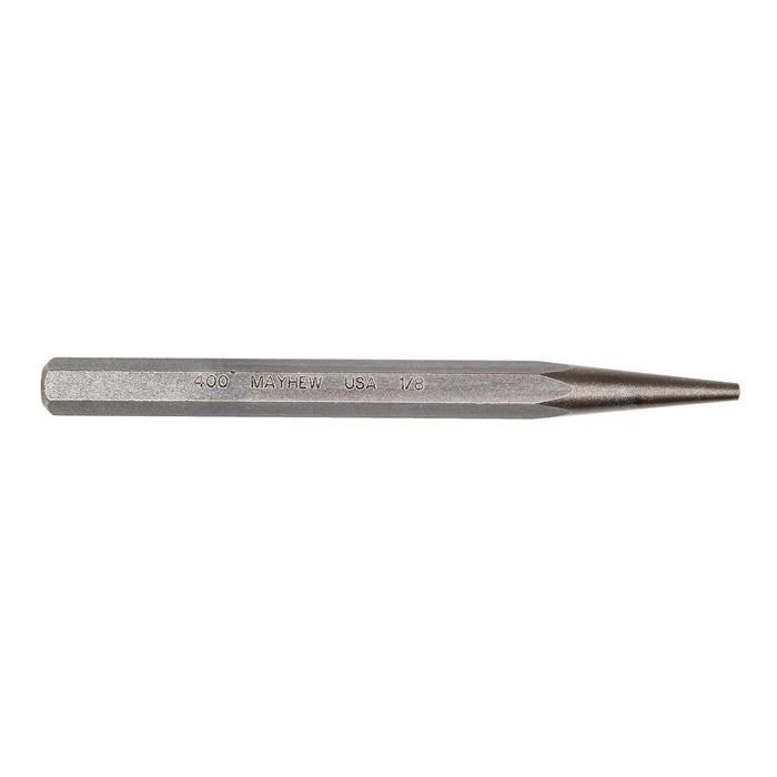 Mayhew Select 70122 1/8" x 5" Carded Solid Punch, Shot Blast Finish