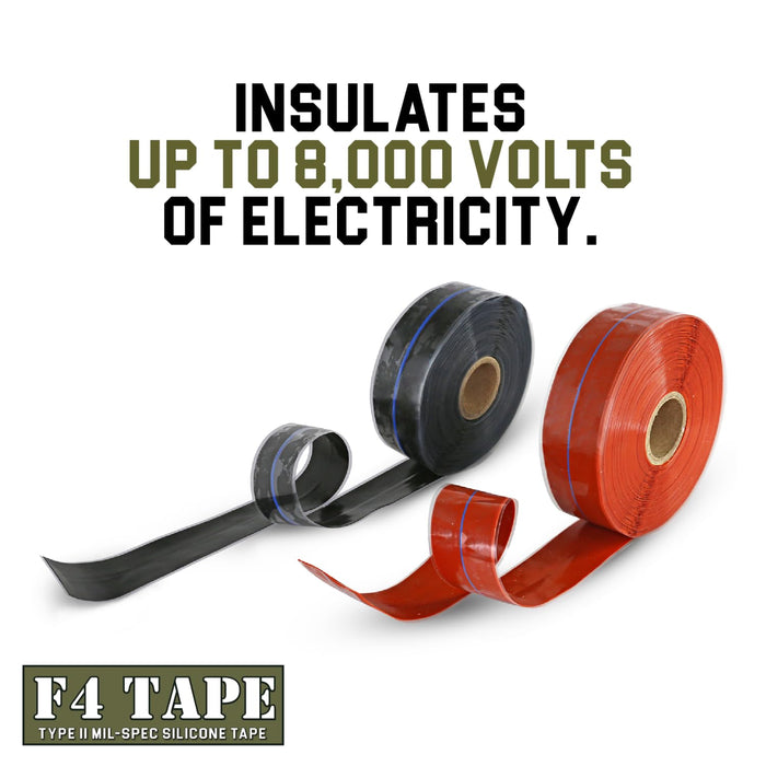 Bond It F4 Emergency Self-Fusing Silicone Tape, Repair Plumbing Pipe & Radiator Hose Leak, Electrical Insulation, Permanent Bonding, Waterproof, 1" x 36' x 20mil, Black