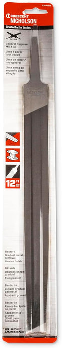 Crescent Nicholson 21842NN 12" Mill Single Cut Bastard File, Carded