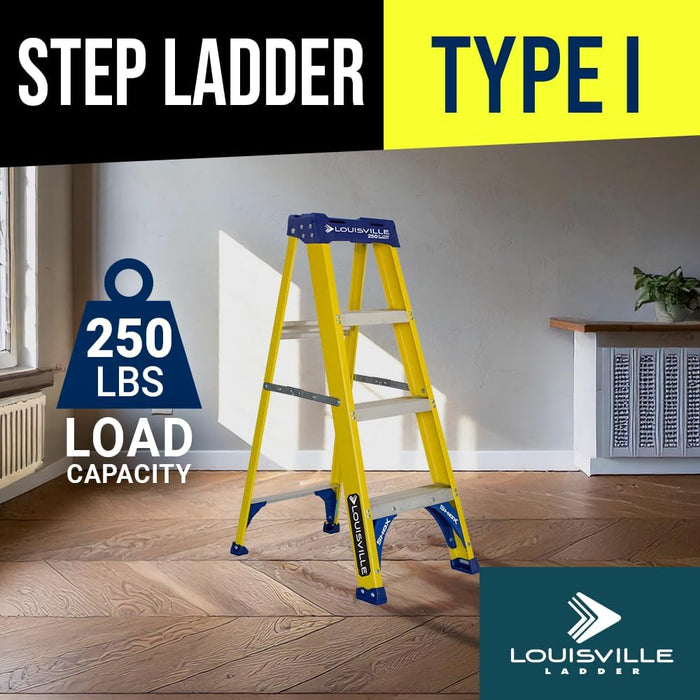 Louisville Ladder FS2008 8-Foot Fiberglass Step Ladder, 250-Pound Load Capacity, Type I