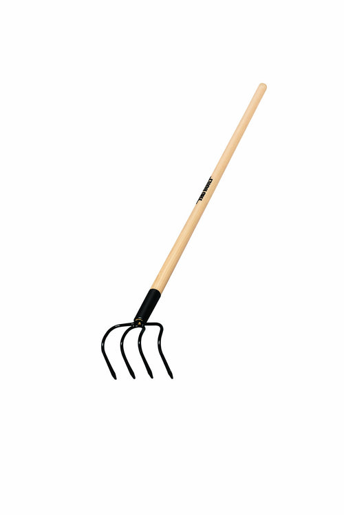 Truper 30029 Tru Built 4-Tine Forged Cultivator, 5-Inch Head, 48-Inch Wood Handle