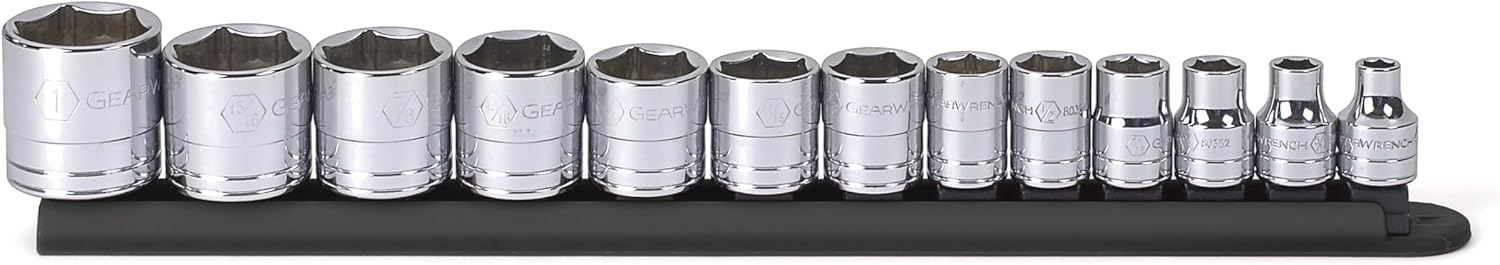 GEARWRENCH 13 Pc. 3/8" Drive 6 Pt. Standard Socket Set, SAE - 80553 3/8 inch 13 piece SAE