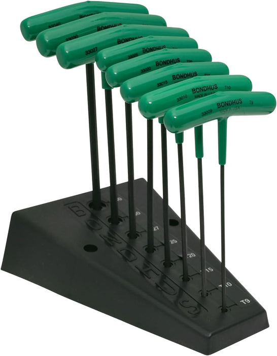 Bondhus 33034 Set of 8 Star T-handles, Graduated Lengths, Sizes T9-T40