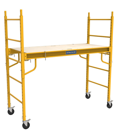 Stacker S-IB1LP0 6ft Steel Utility Scaffold Baker, 1000 lb Capacity, Heavy-Duty Mobile Work Platform