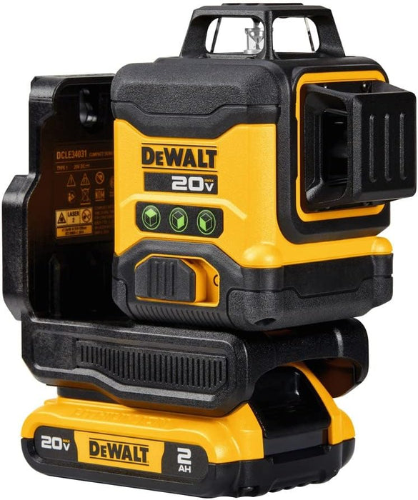 DEWALT 20V MAX Laser Level Kit, Cross Line Laser, 3x360, Green (DCLE34031D1)