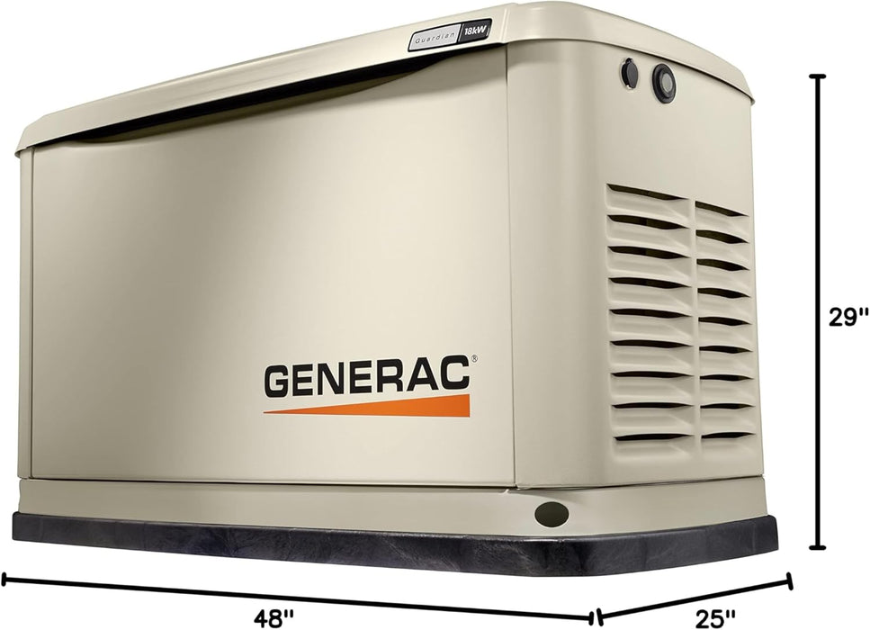 Generac 7226 Guardian 18kW Home Standby Generator, Durable All Aluminum, WiFi Enabled with G-Force Engine, Easy to Use, Whole House Power Backup, Smart Outage Solution - Bisque