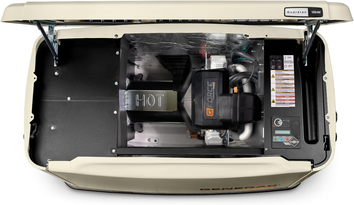 Generac 7226 Guardian 18kW Home Standby Generator, Durable All Aluminum, WiFi Enabled with G-Force Engine, Easy to Use, Whole House Power Backup, Smart Outage Solution - Bisque