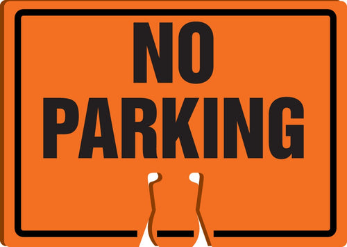 Accuform FBC756 "No Parking" Plastic Traffic Cone Warning Sign, 10" x 14"