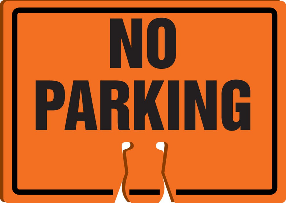 Accuform FBC756 "No Parking" Plastic Traffic Cone Warning Sign, 10" x 14"