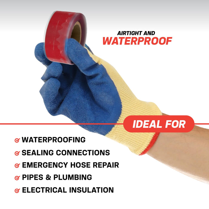 Bond It Rescue Tape, Self-Fusing Silicone for Emergency Plumbing, Pipe & Hose Repair, Electrical Insulation, Waterproof, 950PSI, Made in USA, 1" x 12', Blue