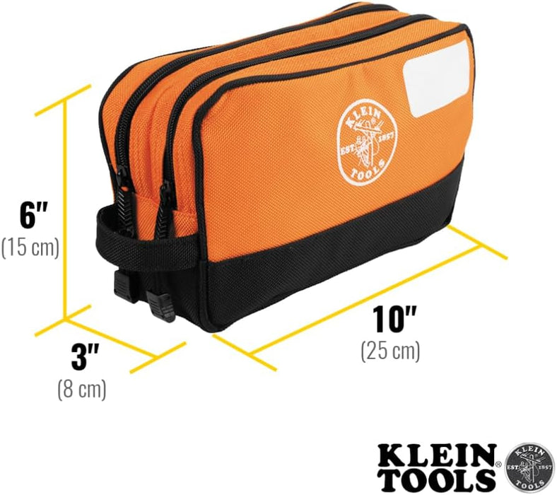 Klein Tools 55582 Double Zipper Bag, 10 x 6-Inch