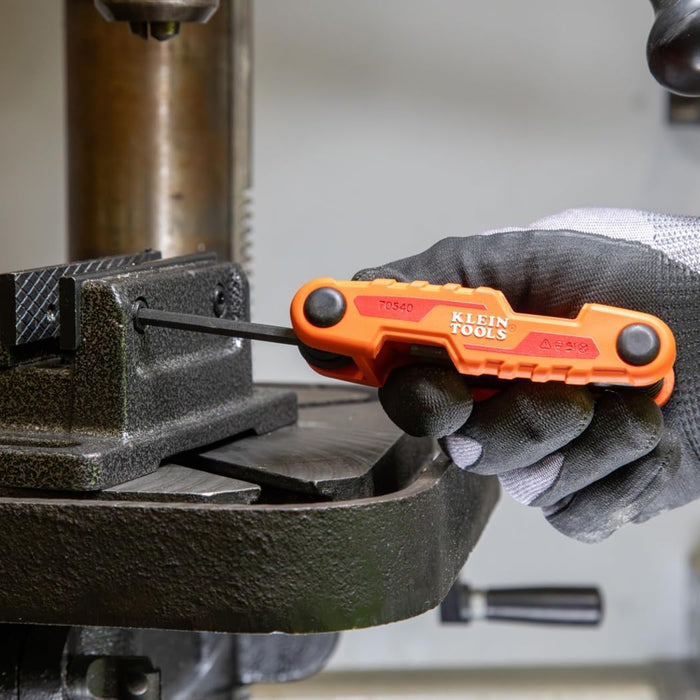 Klein Tools 70542 Compact Folding Hex Key Kit, SAE and Metric