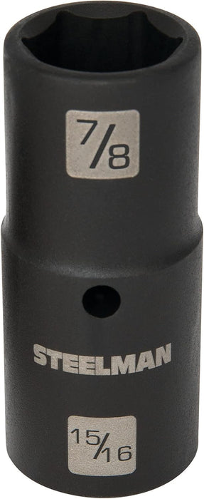Steelman 99563 1/2-Inch Drive 6-Point Impact Flip Socket, 7/8-Inch x 15/16-Inch