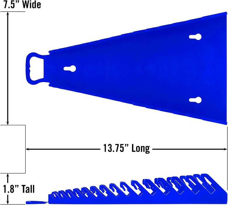 Ernst Manufacturing 5155 15-Wrenches Reverse Gripper Portable Wrench Organizer - Durable Flexible Grip, Easy Wrench Removal, Holds 1/4" to 1 1/8" & 6-20 mm, Blue