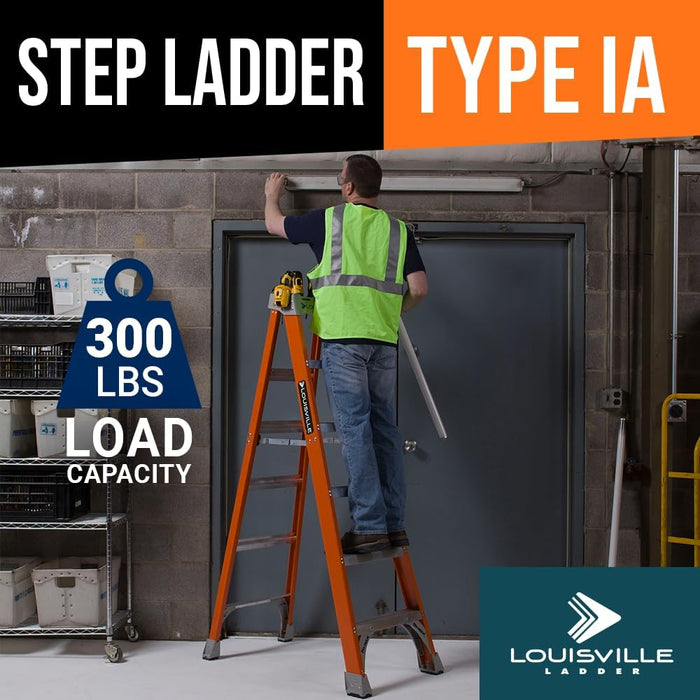 Louisville Ladder 12-Foot Fiberglass Step Ladder, 300-Pound Load Capacity, Type IA, FS1512