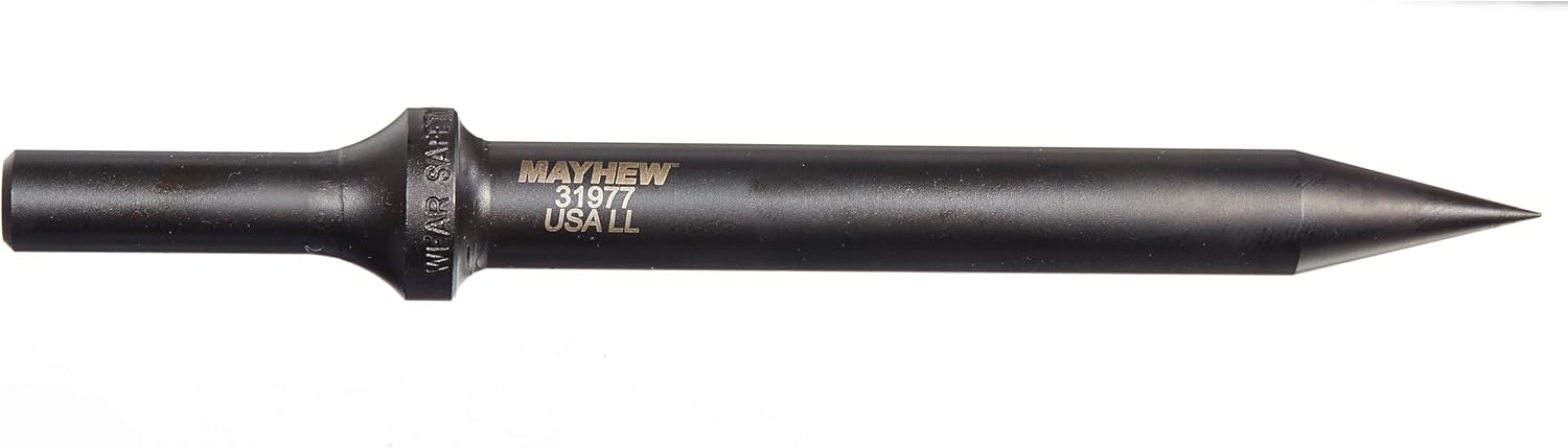 Mayhew Tools 31977 Pneumatic Taper Punch, Sharp Point x 6", Black Oxide Finish