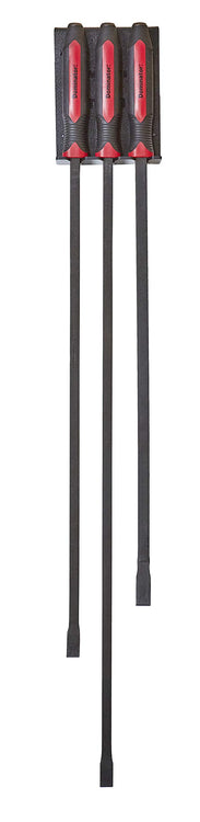 Mayhew Tools 14068 Dominator Pro 3-Piece Pry Bar Set, 48", 58" & 44" Curved Heavy-Duty Pry Bars, Red