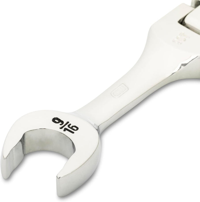 GEARWRENCH (86874) 9/16" 90-Tooth 12 Point Stubby Flex Combination Ratcheting Wrench