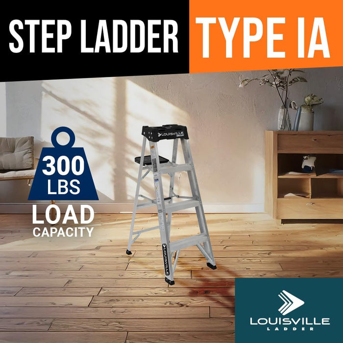 Louisville Ladder AS3006 6-Foot Aluminum Step Ladder, 300-Pound Load Capacity, Type IA