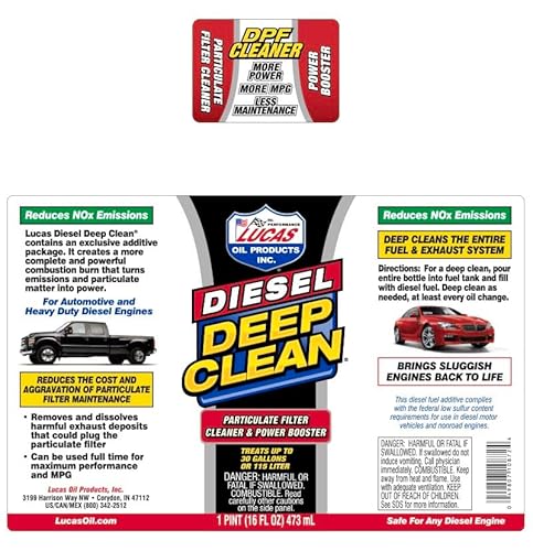 Lucas Oil 10872 Oil Diesel Deep Clean, 16 Ounce