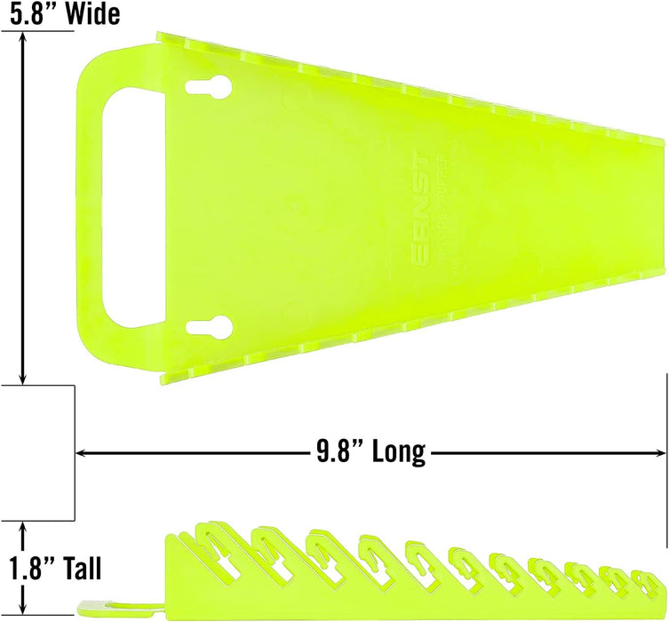 ERNST 5083HV Gripper Wrench Organizer, 11 Tool, High Visibility