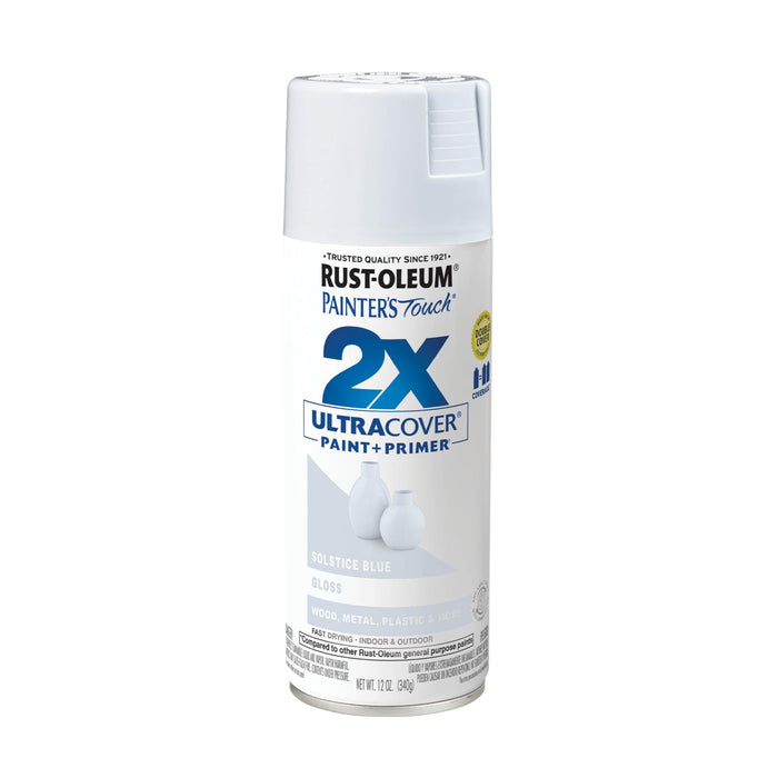 Rust-Oleum 342060 Painter's Touch 2X Ultra Cover Spray Paint, 12 oz, Gloss Solstice Blue (Pack of 1)
