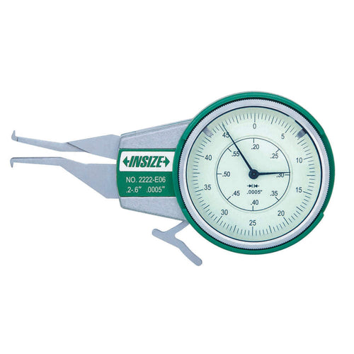 INSIZE 2222-E06 Internal Dial Caliper Gage, 0.2-0.6", Graduation 0.0005"