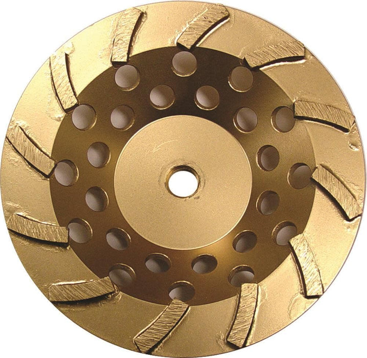 Diamond 16410 7" Single Row Standard Gold Spiral Segmented Turbo Diamond Cup Grinder for Concrete