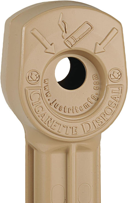 Justrite (26800B) Original Smoker’s Cease-Fire Outdoor Ashtray, Polyethylene Standing Ashtray with Steel Bucket, 4 Gallon, Adobe Beige