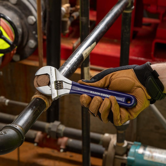 Klein Tools D509-8 Adjustable Wrench, Extra-Wide Jaw, 8-Inch