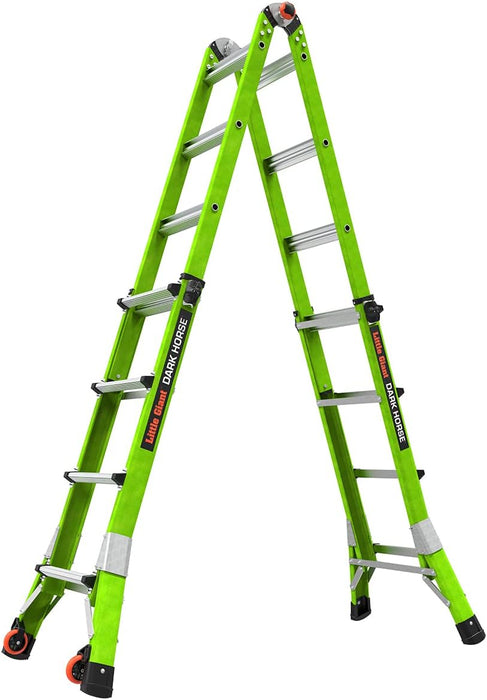 Little Giant Ladder (16117-001) Dark Horse 2.0, M17, 17ft, Multi-Position Ladder, Fiberglass, Type 1A, 300 lbs Weight Rating