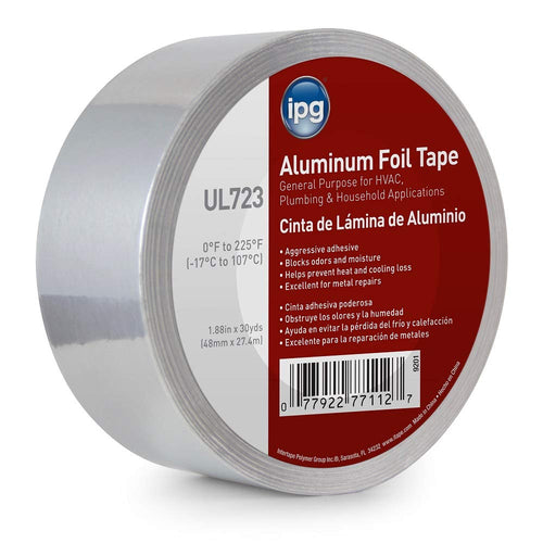 IPG Aluminum Foil Tape, 2" x 30 yd, Silver (Single Roll)