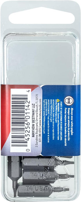 Mayhew Tools 18794-5 Torx Insert Bit, T4 x 1" (Pack of 5)