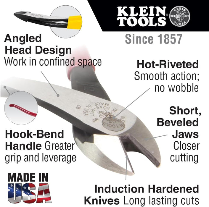 Klein Tools D248-9STT Ironworker's Diagonal Cutting Pliers with Tether Ring, 9-Inch