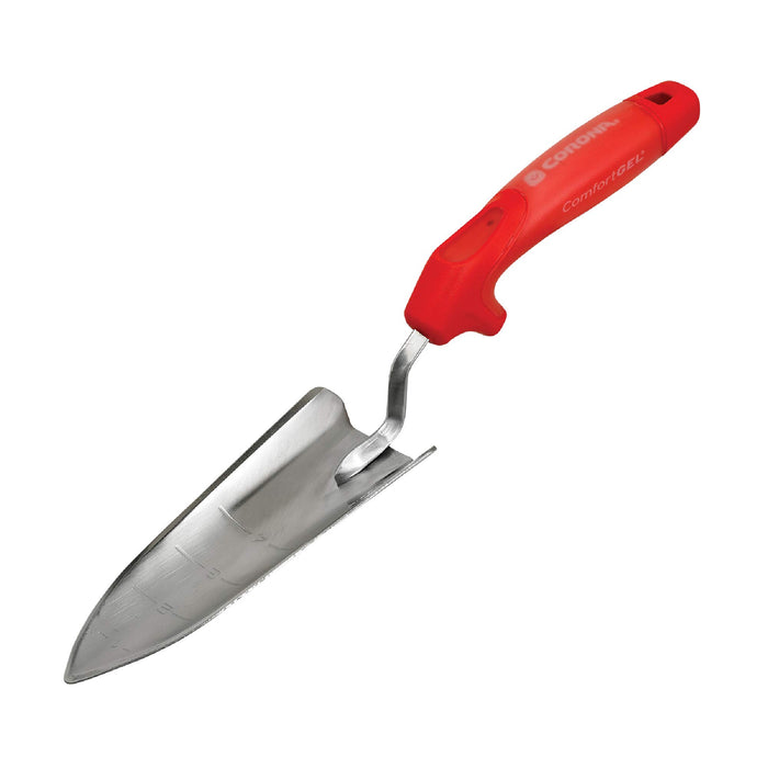 Corona CT3314 Premium Stainless Steel ComfortGEL Garden Trowel, 13.5" Overall Length, Handle Length 7", Red