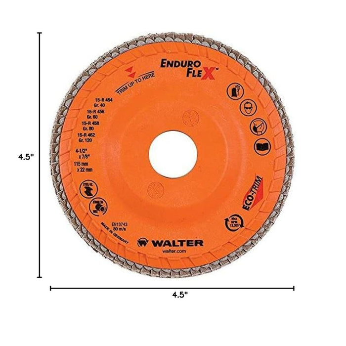 Walter (15R708) ENDURO-FLEX Abrasive Flap Disc - 80 Grit, 7 in. (Pack of 10)