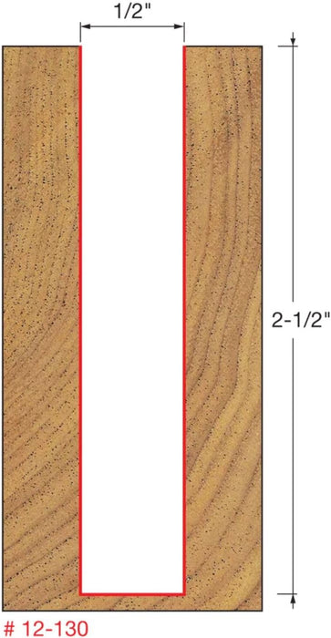 Freud Double Flute Straight Bit (Eclipse Grind) with Tico Hi-Density Carbide - 12-130