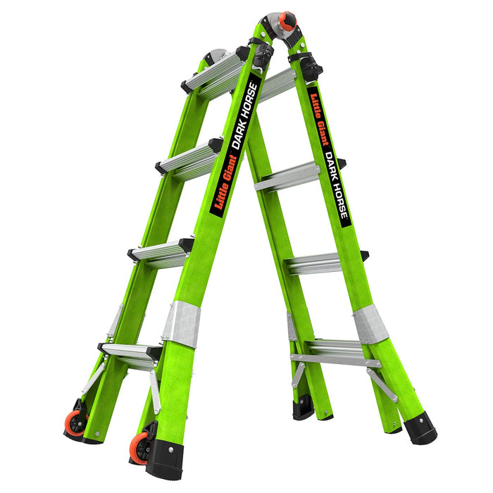 Little Giant Ladder (16117-001) Dark Horse 2.0, M17, 17ft, Multi-Position Ladder, Fiberglass, Type 1A, 300 lbs Weight Rating