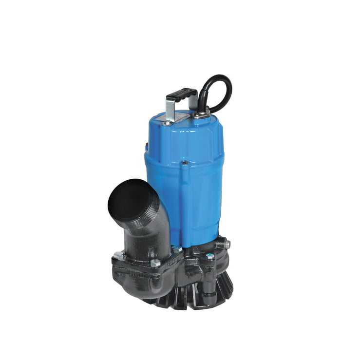 Tsurumi Pump HS3.75S Submersible Trash Pump with Agitator 1 HP 115V 3 in Discharge Ideal For Dewatering Applications, 61 GPM / 3660 GPH